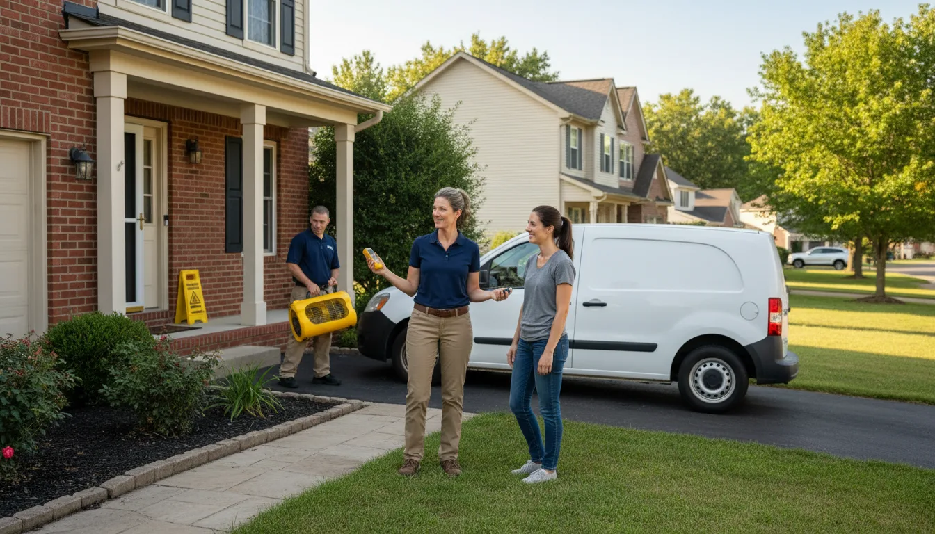 Residential water damage restoration in Chrisman, IL